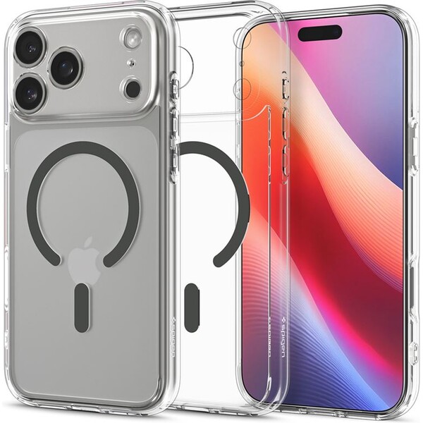 Spigen Ultra Hybrid MagSafe kryt iPhone 17 Pro clear graphite