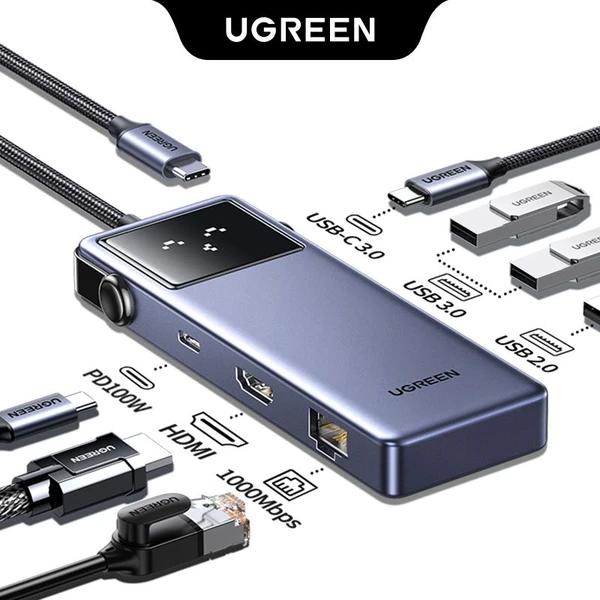 UGREEN Uno 7v1 USB-C Hub (120W) šedý - USB huby - Obrázek 4e08014bbb2044d3803a9416629dab24