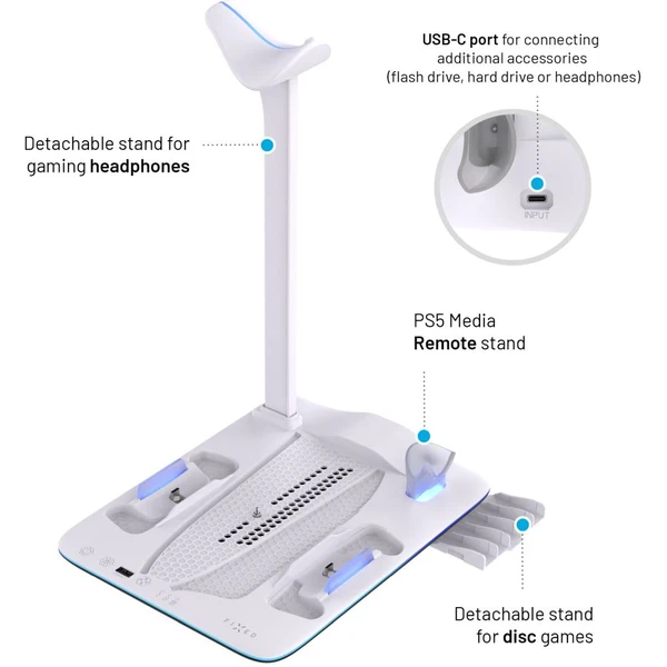 FIXED Dokovací stanice pro PlayStation 5 (Pro/Slim) s větráky bílá - Nabíječky - Obrázek 4e2657464fd64e00a08ce785d2355dca