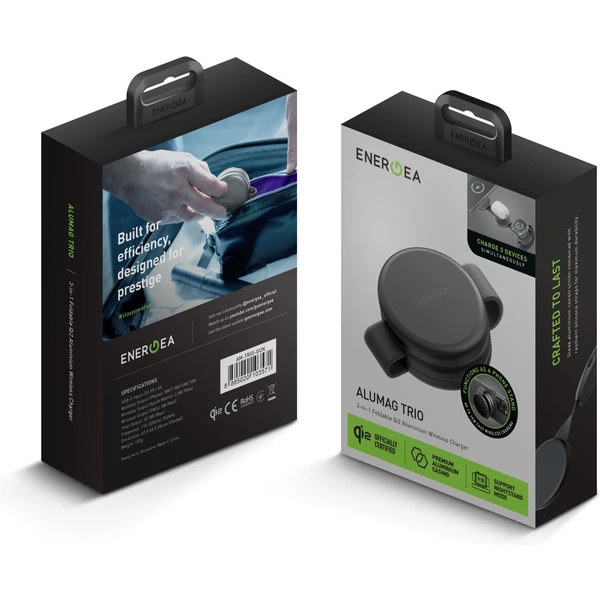 ENERGEA AluMag Trio 3v1 Foldable (Qi2) hliníková MagSafe nabíječka 15W černá - Nabíječky - Obrázek 4e8849a5736e4734bcefd67aabcc26b8
