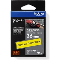 Brother TZEFX661 flexibilní páska černá na žlutém 36 mm - Pásky pro štítkovače