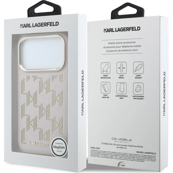 Karl Lagerfeld PU Perforated Monogram MagSafe kryt iPhone 17 Pro růžový - Pouzdra - Obrázek 4ecd8a9dc2854287aab2b11fae07ffa5