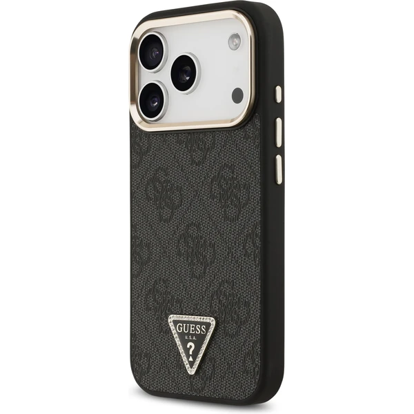 Guess PU Leather 4G Triangle Logo Gold Frame MagSafe kryt iPhone 17 Pro černý - Pouzdra - Obrázek 4f0a6784ca4b4288be3190be1519860d