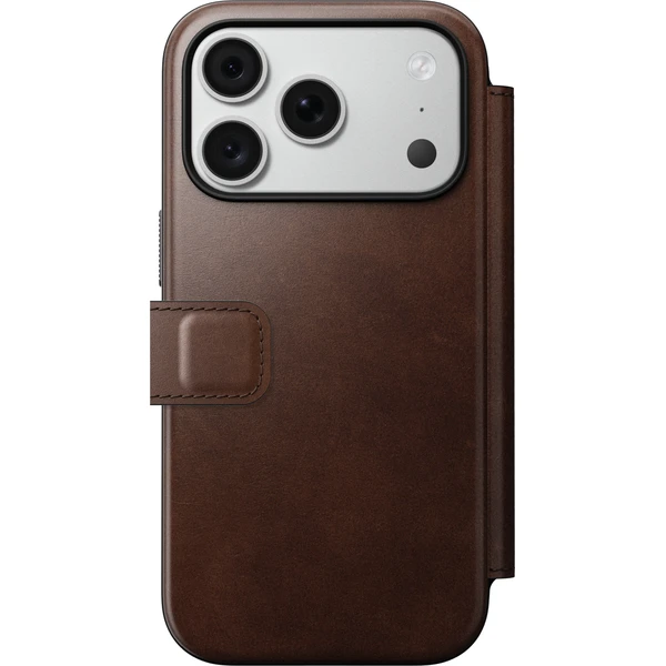 Nomad Modern Leather Folio (Horween) MagSafe kožené pouzdro iPhone 17 Pro/18 Pro Rustic Brown - Pouzdra - Obrázek 4f3e6a404065406eb3456b4c25a26403