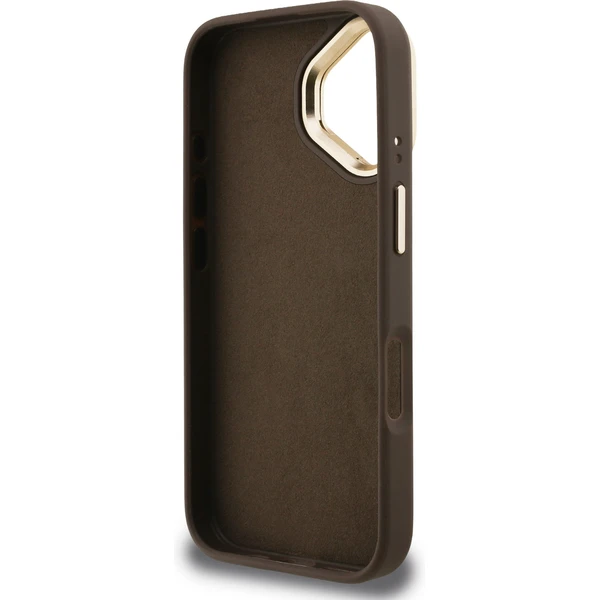 Guess PU 4G Metal Logo Stand Camera Frame kryt iPhone 16 hnědý - Pouzdra - Obrázek 4f83d047907b4c6d8b9bc99b7763c32e