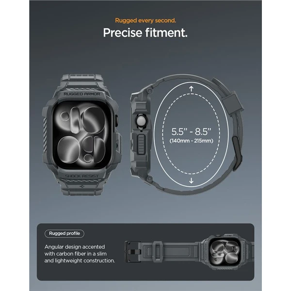 Spigen Rugged Armor Pro 2 pouzdro Apple Watch 11 (46mm) dark gray - Pouzdra - Obrázek 4f85e61784cd4b9388e1b553899b0fdd