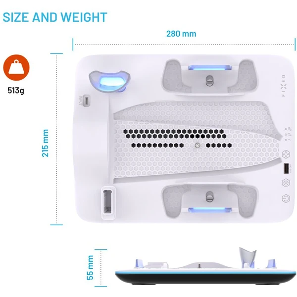 FIXED Dokovací stanice pro PlayStation 5 (Pro/Slim) s větráky bílá - Nabíječky - Obrázek 4f9036568d8b4bb0bcd9adeb93347ea0