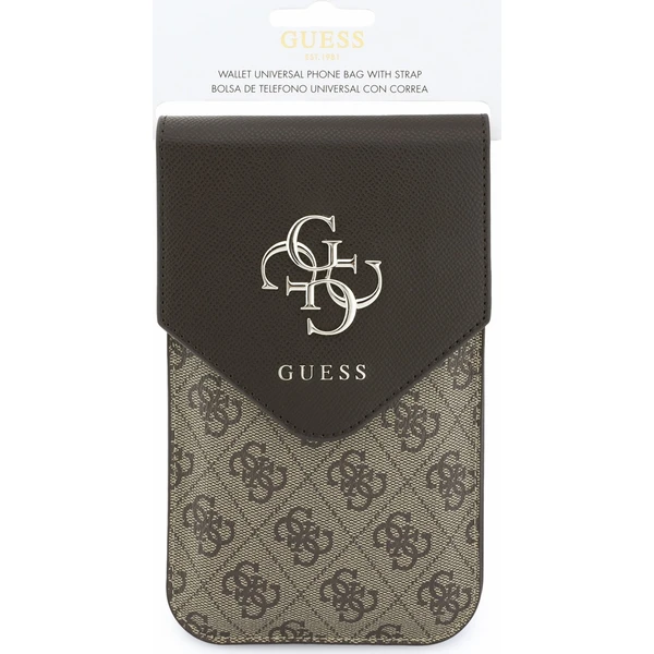 Guess PU Leather+Grained 4G Metal Logo taška na telefon hnědá - Pouzdra - Obrázek 4f905f8abc234fce86eaa22be3e46fb9