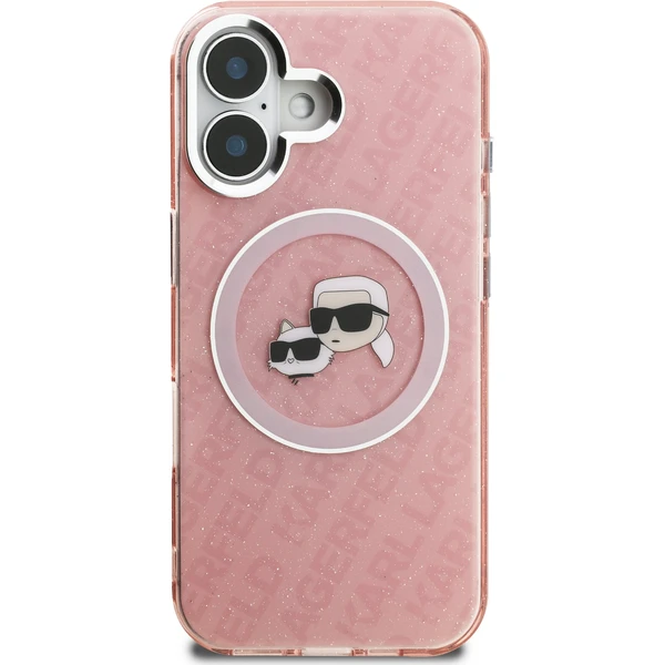 Karl Lagerfeld IML K&CH Heads Repeated Logo MagSafe kryt iPhone 16 růžový - Pouzdra - Obrázek 4fbcd188de994c248a8f3cfd006d6f33