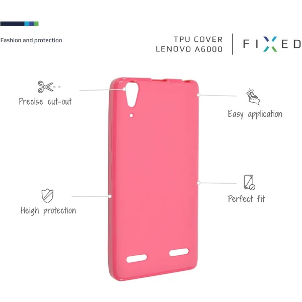 FIXED TPU kryt Lenovo A6000/A6010 růžový - Pouzdra - Obrázek 504N000101