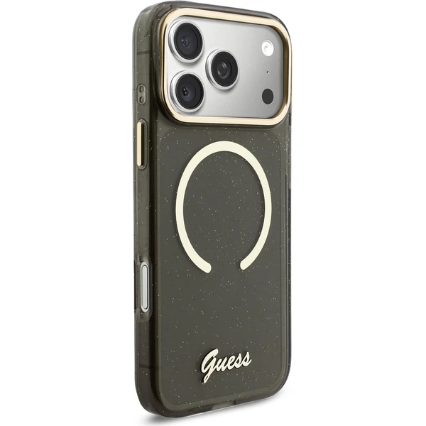 Guess IML Glitter Script Strap MagSafe kryt iPhone 17 Pro Max černý - Pouzdra - Obrázek 504d457fb30d450ea913341800032d62