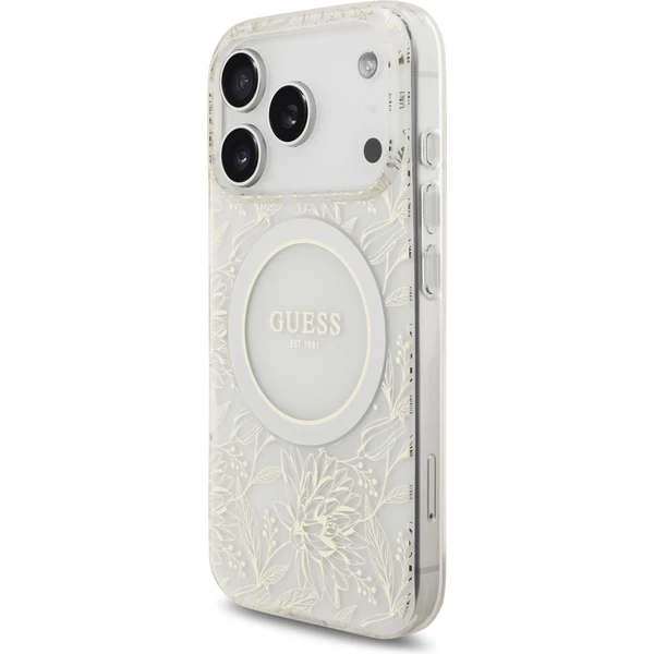 Guess IML Flowers Allover Strap MagSafe kryt iPhone 17 Pro bílý - Pouzdra - Obrázek 506f2d5db19a4aa995d87b8ae3848230