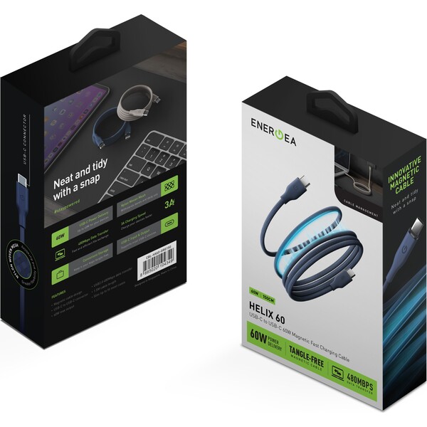 ENERGEA Helix 60W USB-C magnetický kabel (480Mbps), 1,5 m, modrý - Kabely a redukce - Obrázek 508756f2baae41e4bf4f31cb2370117c