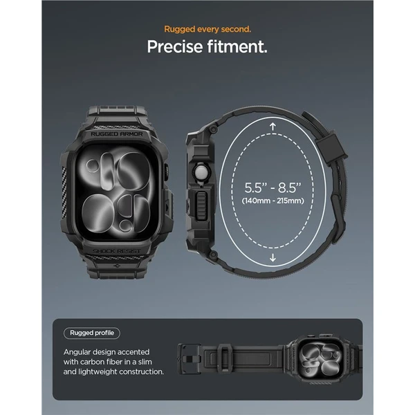 Spigen Rugged Armor Pro 2 pouzdro Apple Watch 11 (46mm) matte black - Pouzdra - Obrázek 5095268222df4fb69fd6935c786f99d8