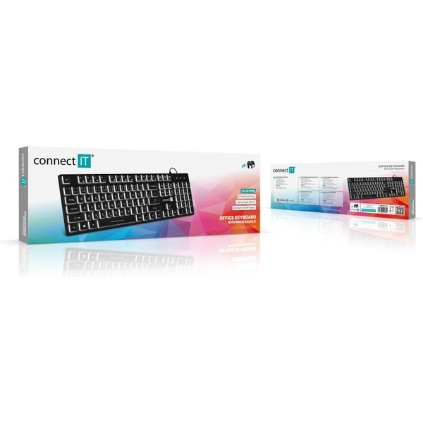 CONNECT IT Chocolate WhiteStar kancelářská podsvícená klávesnice (CZ + SK verze) černá - Klávesnice - Obrázek 50N0000P01