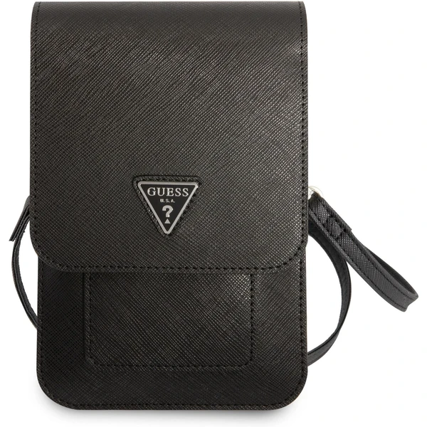 Guess PU Saffiano Triangle Logo Phone Bag černé - Pouzdra - Obrázek 50RC100501