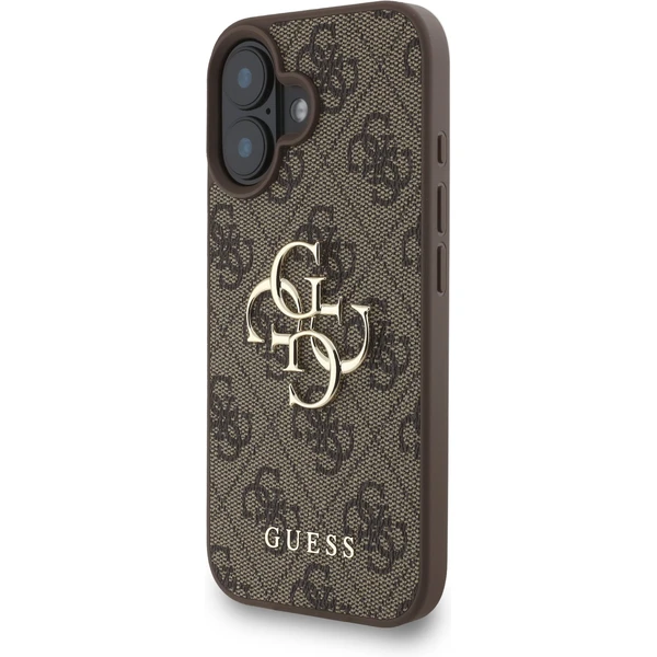 Guess PU 4G Metal Logo Strap kryt iPhone 16 hnědý - Pouzdra - Obrázek 50d24365d8094a5da4c5d794aae62775