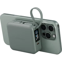 ENERGEA MagPac Mini Plus MagSafe powerbanka s kabelem, 10000mAh, šedozelená - Powerbanky
