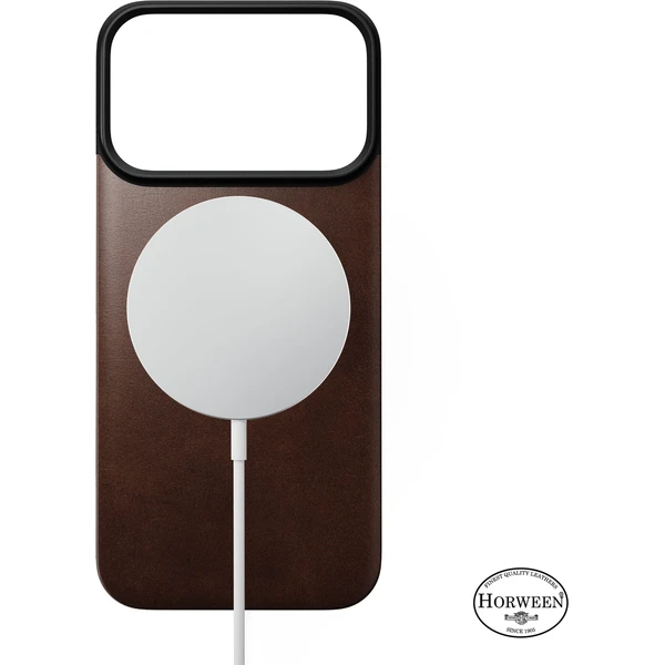 Nomad Magnetic Leather Back (Horween) MagSafe kožený kryt iPhone 18 Pro Rustic Brown - Pouzdra - Obrázek 5110eecb6fed47f7b15058aecdff2cd5
