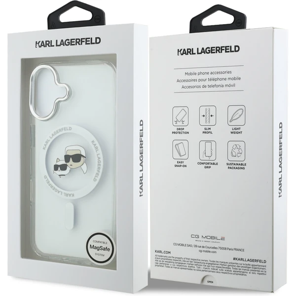 Karl Lagerfeld IML K&CH Heads Metal Frame MagSafe kryt iPhone 17 čirý - Pouzdra - Obrázek 512dde4e86424b61800046e7beedb36e