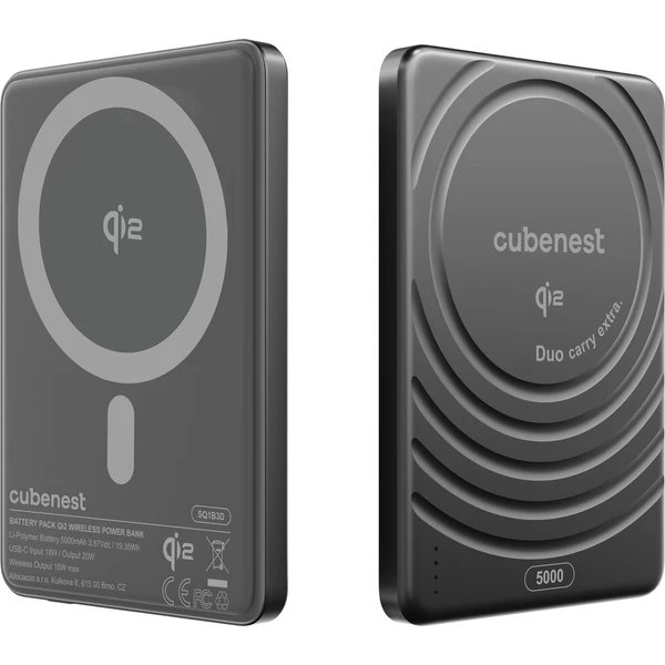 CubeNest SQ1B3D SlimDual Qi2/MagSafe powerbanka (5000 mAh) černá - Powerbanky - Obrázek 514a816bf3cc4965bb97ef8cebeff807