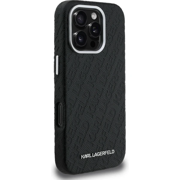 Karl Lagerfeld Grained PU Repeated Logo MagSafe kryt iPhone 16 Pro černý - Pouzdra - Obrázek 5152f3bbcab441a38dc2fac3d9431b5b