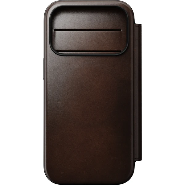 Nomad Modern Leather Folio (Horween) MagSafe kožené pouzdro iPhone 17 Pro/18 Pro Rustic Brown - Pouzdra - Obrázek 51566a982c5445cca8fc54ecd5633952