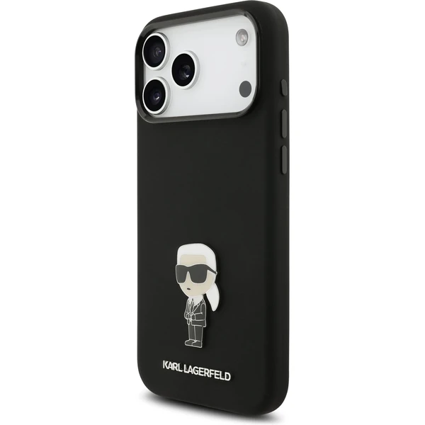 Karl Lagerfeld Liquid Silicone Metal Ikonik kryt iPhone 17 Pro Max černý - Pouzdra - Obrázek 5159482f702241178b0e80e24c17d1f6