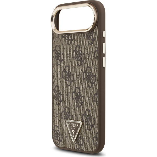 Guess PU Leather 4G Triangle Logo Gold Frame MagSafe kryt iPhone Air hnědý - Pouzdra - Obrázek 517c945cb82c4992a3101f324ece6a95