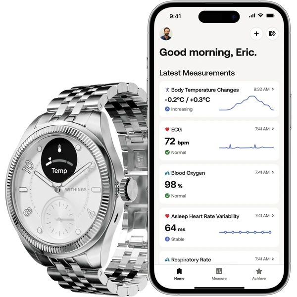 Withings Scanwatch Nova Brilliant Edition 39mm stříbrné - Chytré hodinky - Obrázek 51KA000P01
