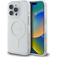 Guess IML Glitter Ring MagSafe kryt pro iPhone 16 Pro Max čirý - Pouzdra