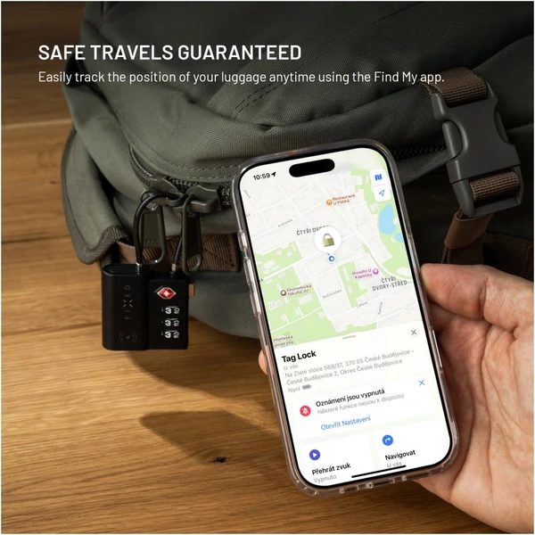 FIXED Tag Lock smart tracker s Find My a TSA, černý - Lokátory - Obrázek 51d88ecc780340d69284984f51e52815
