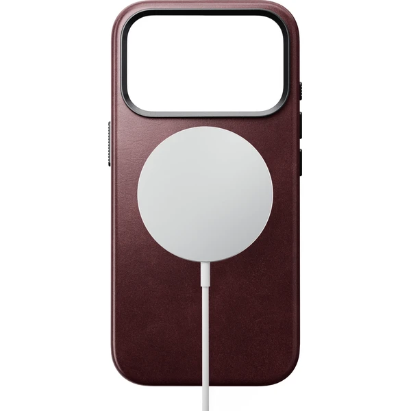 Nomad Traditional Leather (Horween) MagSafe kožený kryt iPhone 18 Pro Burgundy - Pouzdra - Obrázek 51f0baff018b47dabe4f552021e9b3d6