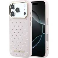 Karl Lagerfeld PU Perforated Gold Dots MagSafe kryt iPhone 17 Pro růžový - Pouzdra