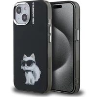 Karl Lagerfeld IML Aquarelle Choupette kryt iPhone 15 černý - Pouzdra