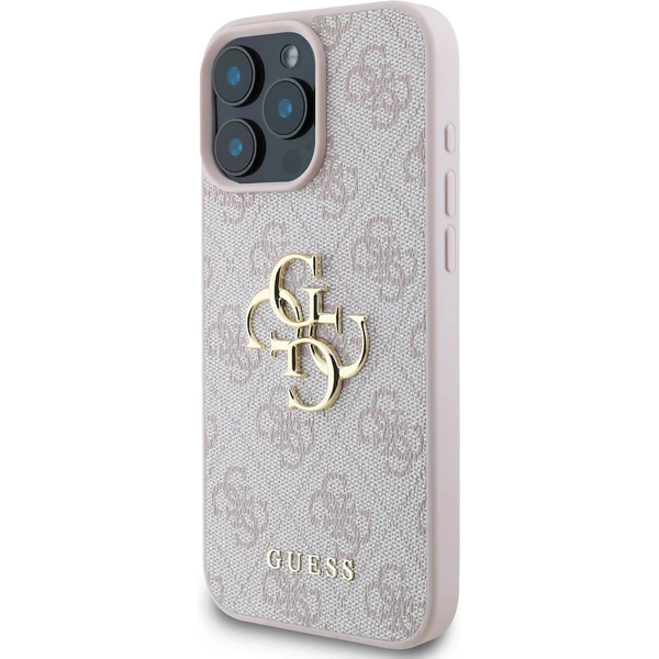 Guess PU 4G Metal Logo kryt pro iPhone 16 Pro růžový - Pouzdra - Obrázek 523ac30e4dbe457a95de048086008fc7