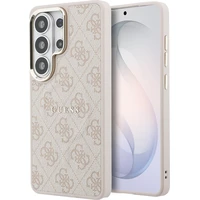 Guess PU Leather 4G Gold Frame Magnetic kryt Samsung Galaxy S26 Ultra růžový - Pouzdra