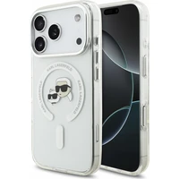 Karl Lagerfeld IML K&CH Heads Metal Frame MagSafe kryt iPhone 18 Pro bílý - Pouzdra