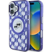Karl Lagerfeld IML Monogram K&CH Heads MagSafe kryt pro iPhone 16 fialový - Pouzdra