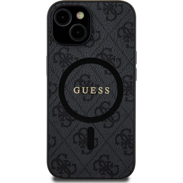 Guess PU Leather 4G Colored Ring MagSafe kryt iPhone 15 černý - Pouzdra - Obrázek 5270c931a29e4132b7efb89c1035bacc