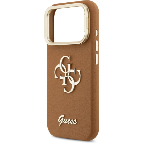 Guess PU Grained 4G Logo Stand Camera Frame kryt iPhone 17 Pro hnědý - Pouzdra - Obrázek 52757d3f169745269c339aa843cb77b6