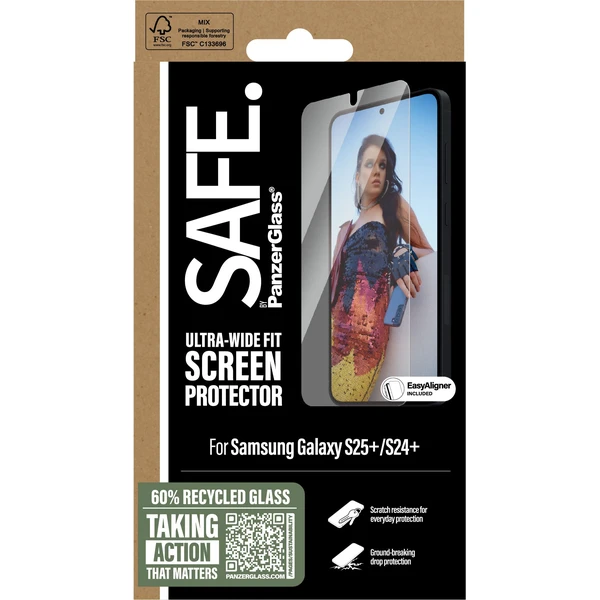PanzerGlass® SAFE Ultra-Wide Fit sklo Samsung Galaxy S25+/S24+ s instalačním rámečkem - Ochranné folie a skla - Obrázek 52FC000J01