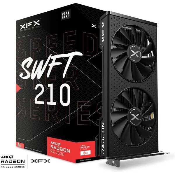XFX Speedster SWFT 210 AMD Radeon RX 7600 CORE 8GB GDDR6 (RX-76PSWFTFY) Černá