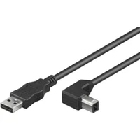 PremiumCord USB-A/USB-B kabel se zahnutým konektorem 3m černý - Kabely a redukce