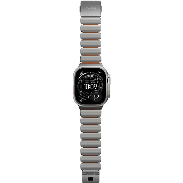 Nomad Stratos Band FKM řemínek Apple Watch 45/46/49mm Natural Titanium/Ultra Orange - Řemínky - Obrázek 52f2073b1f0040588c4d8841045ffa91