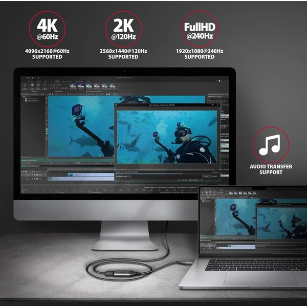 AXAGON USB-C/HDMI redukce 4K 0,25m černá - Kabely a redukce - Obrázek 531a81bc7fb347cca01d41e54b4f8275