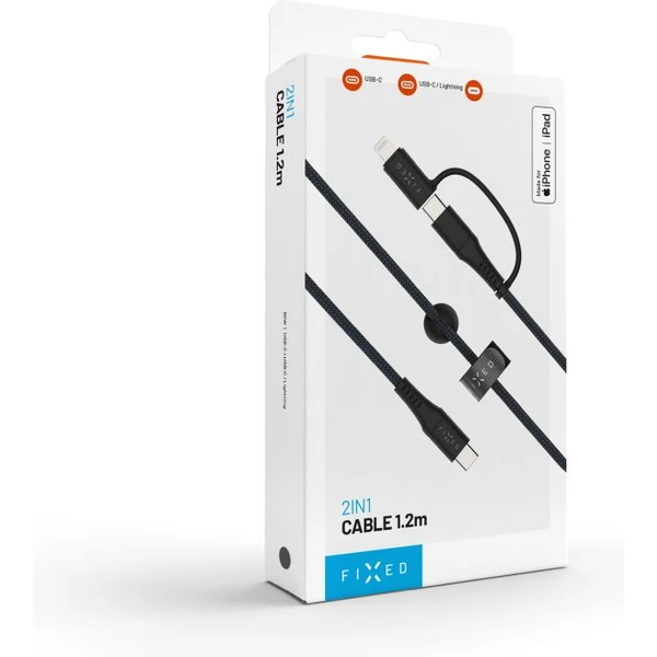 FIXED 2v1 napájecí kabel 60W 1,2m černý - Kabely a redukce - Obrázek 5331d127a60c436fb3244322b332939a