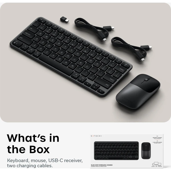 Satechi Slim CEX1 Wireless Combo klávesnice a myš (US English) vesmírně černá - Klávesnicové sety - Obrázek 53325c23c38741c7a0714ce70df283f2