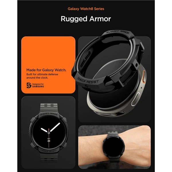 Spigen Rugged Armor kryt Galaxy Watch8 (44mm) matně černý - Pouzdra - Obrázek 53482001ac7545b384eeea99ff0c8973