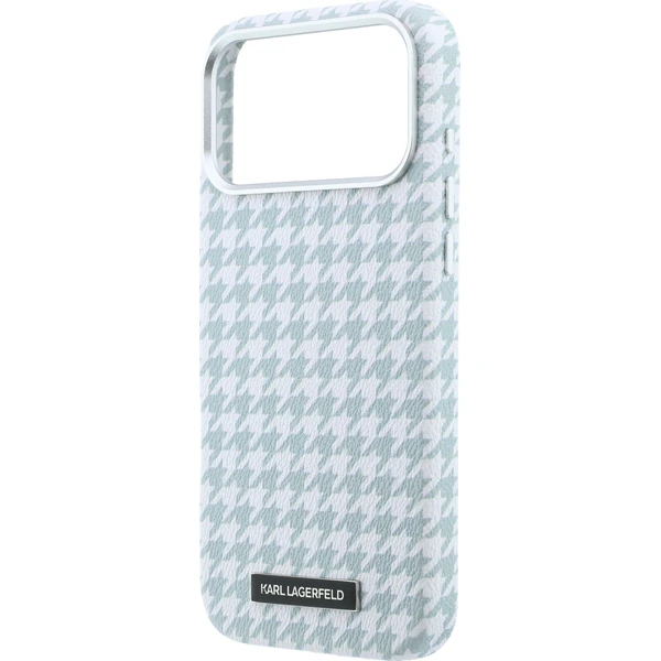 Karl Lagerfeld PU Houndstooth Resin Plate MagSafe kryt iPhone 17 Pro Max modrý - Pouzdra - Obrázek 53933959b0b54283814a4433edf6ca74